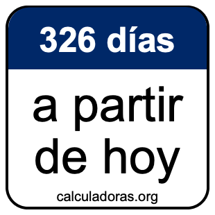 326 días a partir de hoy
