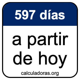 597 días a partir de hoy