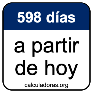 598 días a partir de hoy