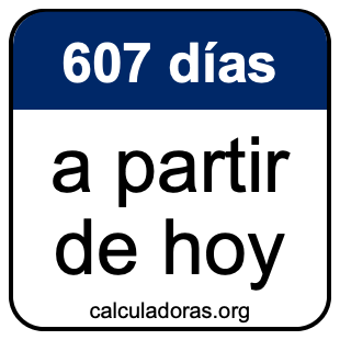 607 días a partir de hoy