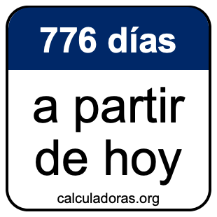 776 días a partir de hoy