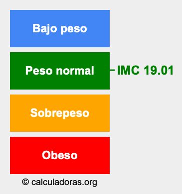 Índice de masa corporal 19.01