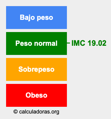 Índice de masa corporal 19.02